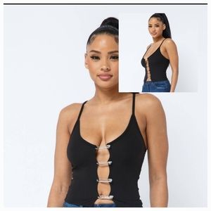 Black Rinestone Spaghetti strap top